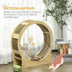 Cat Wheel, 91 cm, Brake & Scratching Board, Oak