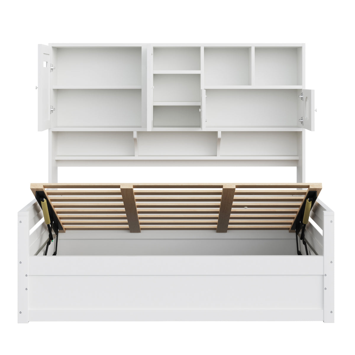 Wooden Sofa Bed 90x200cm with Hydraulic Storage in White