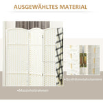 Room Divider, 4-Panel Foldable Privacy Screen, White