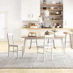 Dining Chairs, Set of 2 Solid Wood, White