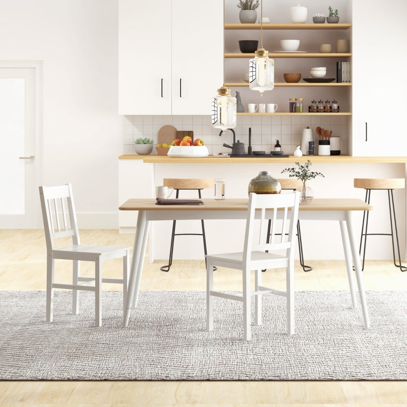Dining Chairs, Set of 2 Solid Wood, White