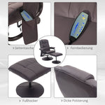 Massage Chair with Footstool Swivel Electric Recliner Remote Control, Faux Leather Brown
