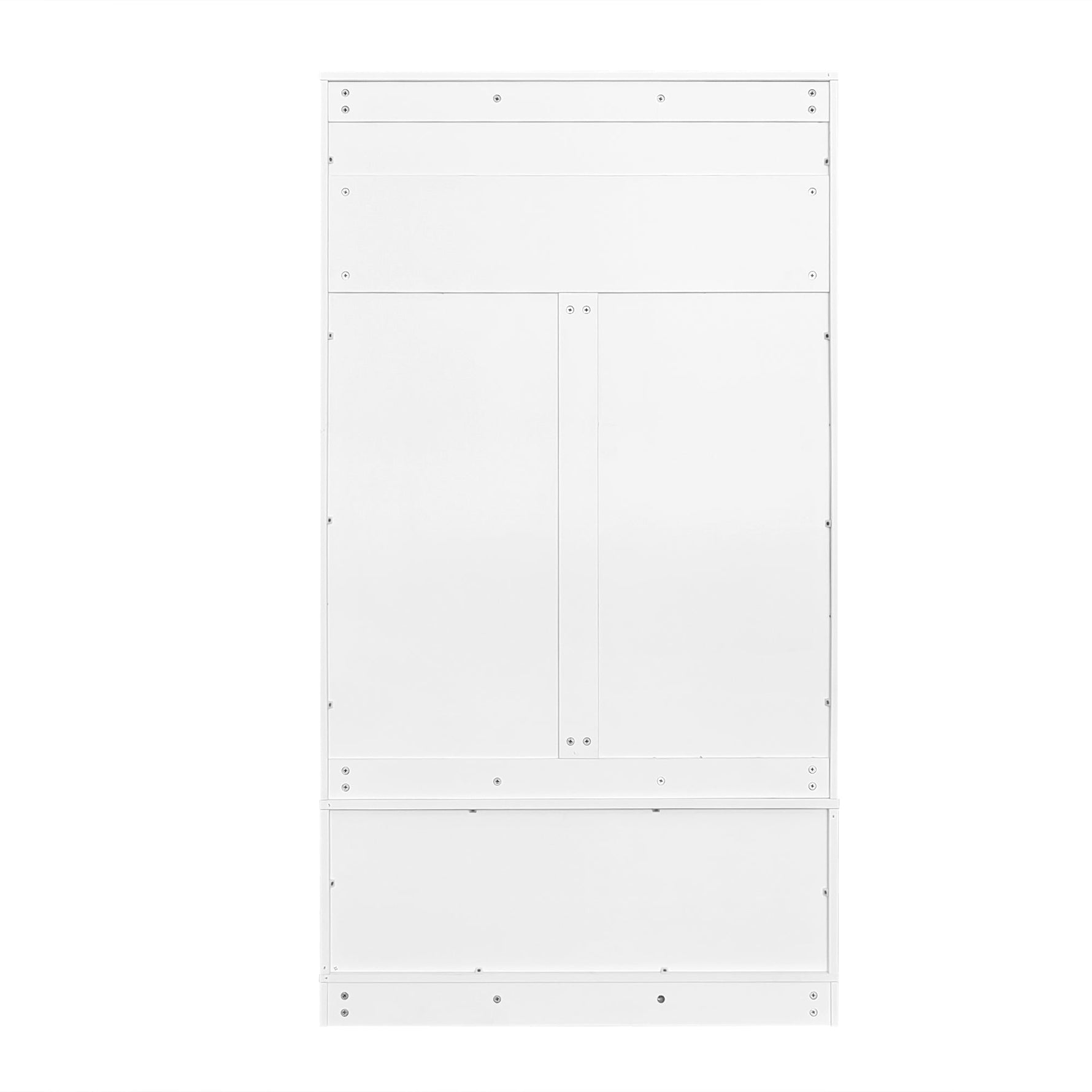 Entrance Cabinet, Storage Seat with Hooks & Open Compartments, White