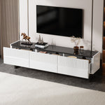 TV Stand Low Unit with Three Drawers 170cm Black and White