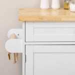 Kitchen Trolley Serving Cart Worktop Spice Rack Towel Rail White