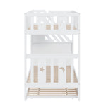 Bunk Bed for Kids with Pull-Out Bed and Storage Stairs, White