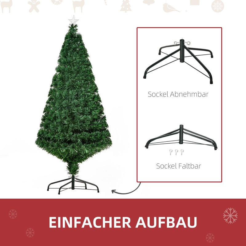 Artificial Christmas Tree 150cm, LED Lights & 180 Tips, Green