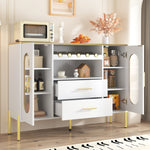 Sideboard, Glass Fronts & Wine Rack, White