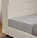 Single Bed 90x200cm High Back Velvet Beige