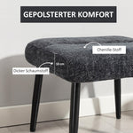 Ottoman Soft Cushion Steel Legs Chenille - Dark Grey