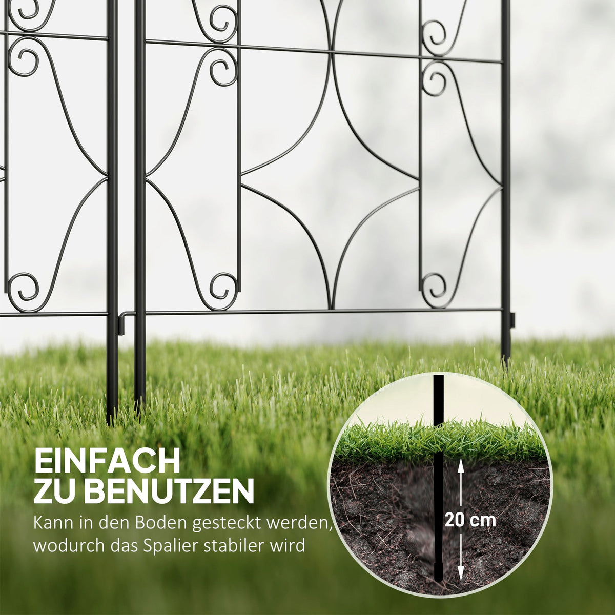 Metal Trellis 2-Piece Set, Rustproof 50x150cm Climbing Aid, Black