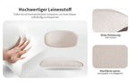 Dining & Makeup Chair Set of 2, Modern Ergonomic Adjustable Legs - Linen Fabric