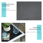 Garden Seating Set, 3-Piece Lounger & Table 2 Chairs Patio, Metal Mesh Black