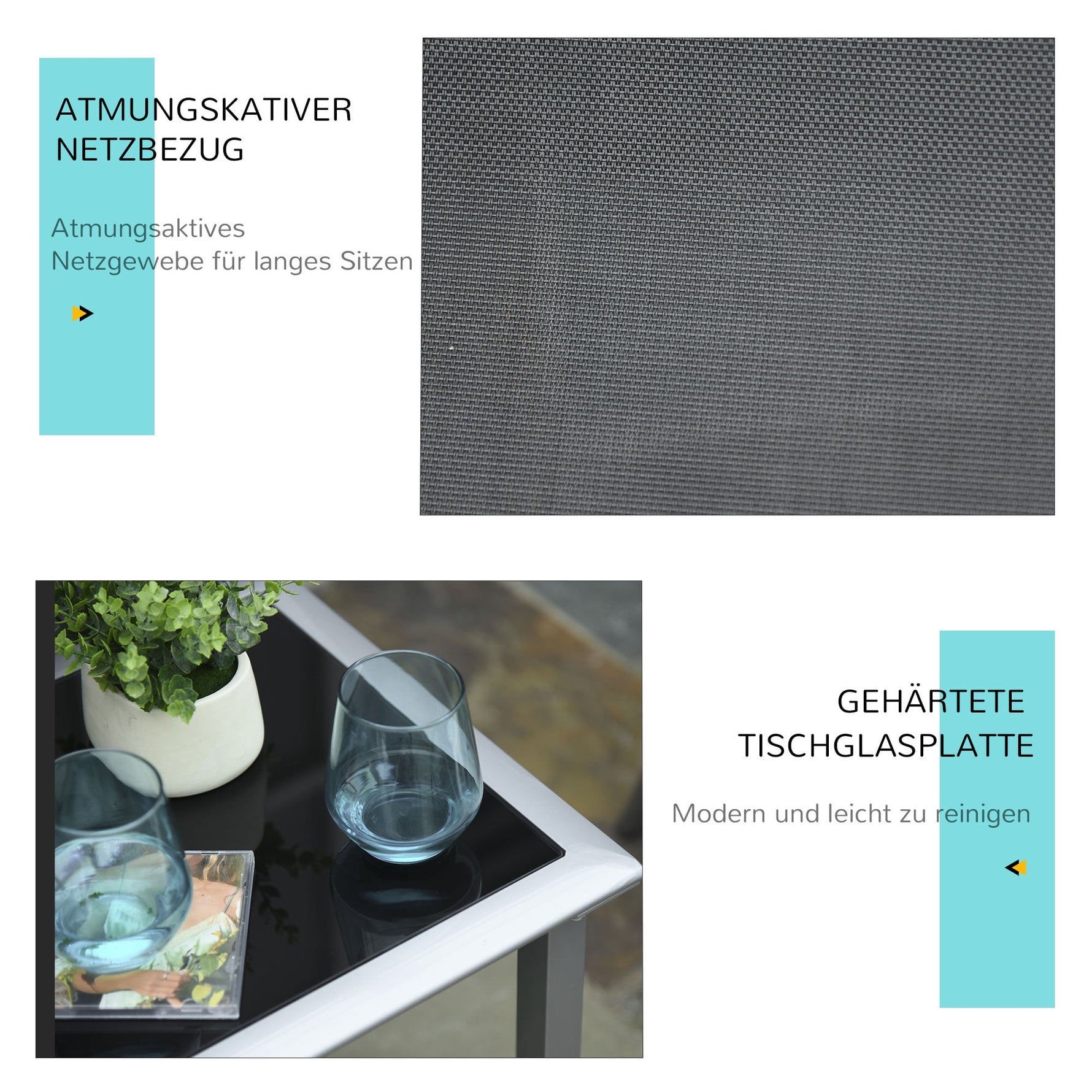 Garden Seating Set, 3-Piece Lounger & Table 2 Chairs Patio, Metal Mesh Black