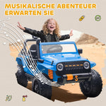 Electric Ride-on Car with Parent-Child Seat and 12V Battery, Blue