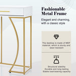 Console Table 2-Drawer Luxury Hallway Side Table 110x32x85 cm White/Gold