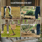 Garden Tool Set, 4 Pieces, Shovel, Hoe, Rake, Fir Wood