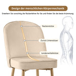 2 Dining Chairs Modern Comfortable Gold Metal Legs Beige Velvet