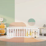 Children's Bed 90x200 Wooden Frame with Railing & Door, White