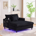 Chaise Longue Recliner, Soft with Cup Holders, USB Ports & LED Lighting