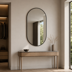 Bathroom Mirror 50x80cm HD Wall Mounted Black Aluminum Frame