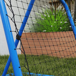Football Rebounder, Foldable Adjustable Goal Kicker, Metal Blue