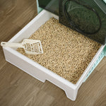 Cat Litter Box, Hut Design with Sifter Mat & Scoop, Green
