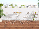 Outdoor 3-Piece Foldable Bistro Set, 2 Chairs & 1 Table, Beige