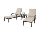 Lounge Patio Chair, Adjustable Recliner Rust-Resistant Aluminum, Beige Cushion
