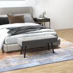 Upholstered Bench - Velvet Look, X-Pattern, 100x36x45 cm - Grey