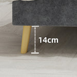 Upholstered Bed, Modern Minimalist Soft Headboard, 140x200cm Grey