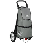 Cargo Trailer & Shopping Trolley 2-in-1, 24.3 kg, 55 L, Aluminium + Oxford, Grey + Silver