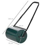 Lawn Roller Garden Roller with U-Handle, 31cm Diameter, 30cm Working Width, Metal Green