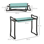 Gardening Kneeler, Foldable Stool, Kneeling Aid 150 kg, EVA Foam Steel, Dark Green