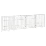 Wooden Dog Gate, Safety Gate, 305 x 35.5 x 82 cm, White Steel