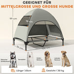 Outdoor Dog Bed, Raised with Roof for Large Dogs, Light Grey