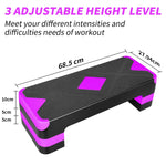 Aerobic Exercise Step Platform 27" with Adjustable Height Risers - Purple