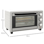 Small Oven 21L 100°C-230°C 3 Cooking Modes Stainless Steel Silver