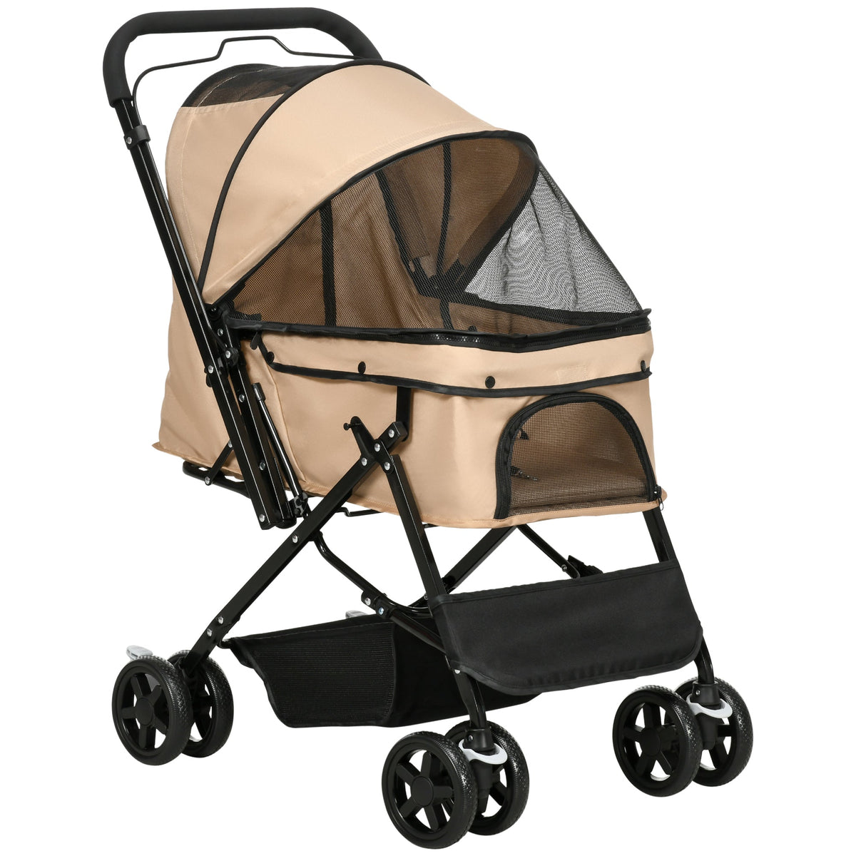 Dog Buggy, Small Dogs & Cats, Pet Cart, Oxford Light Brown