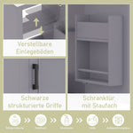 Bathroom Vanity Unit with Ceramic Sink and Adjustable Shelves, Grey
