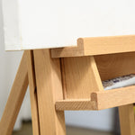 Artist's Easel, Height Adjustable 4 Wheels, Natural + Black