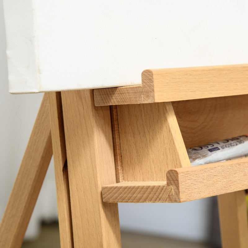 Artist's Easel, Height Adjustable 4 Wheels, Natural + Black