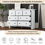 Dining Cabinet, Modern Minimalist 7-Drawer Buffet, White