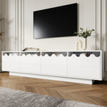 Modern TV Cabinet 4 Doors Wave Design 170x40x45cm