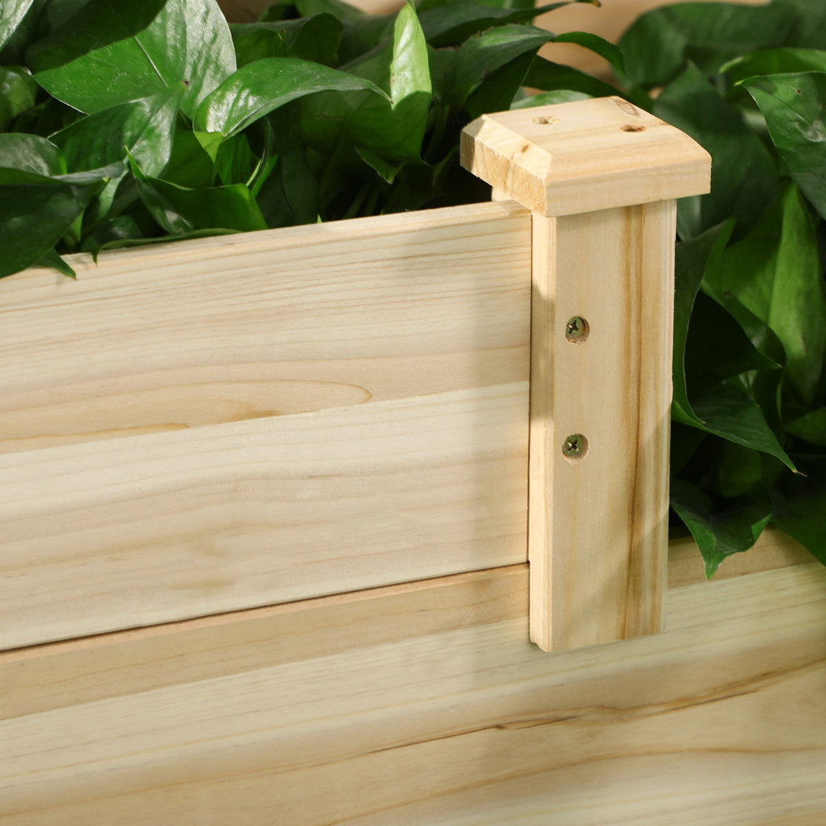 Raised Garden Bed 3-Tier Planter, Fir Wood, Natural Color