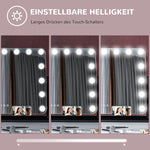 LED Cosmetic Mirror, 3 Light Modes, Dimmable, Touch Control, Black