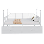 Iron Sofa Bed, 90x200 Vintage Mesh with Storage, White