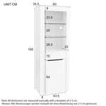Display Cabinet with App LED Lights and Shelves, White