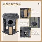 Cat Tree, Jute Scratching Mat, Resting Platform, Play Ball, Cat House, Beige