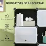 Shoe Cabinet Storage Box 12 Cubes DIY Plastic Steel Black+White